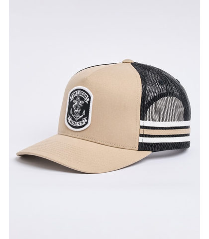 MAD HUEYS SAILOR ANCHOR TWILL TRUCKER CAP - TAN