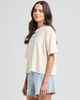 MAD HUEYS LADIES WAVE RIDER BOXY TEE - STONE