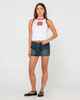 RUSTY LADIES NORTY LOW RISE DENIM MINI SKIRT- DARK N DIRTY