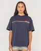 RUSTY LADIES WAVE RIDER 2.0 OVERSIZE TEE - NAVY BLUE