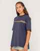 RUSTY LADIES WAVE RIDER 2.0 OVERSIZE TEE - NAVY BLUE