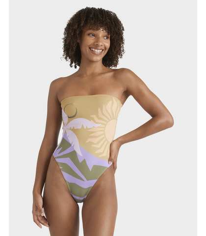 BILLABONG LADIES FEEL THE HEAT TULLY 1 PIECE SWIMSUIT - CADET