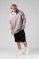 RPM MENS TRACK 1/4 ZIP SWEATER - STONE