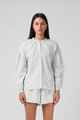 RPM LADIES OLIVE BLOUSE - WHITE STRIPE