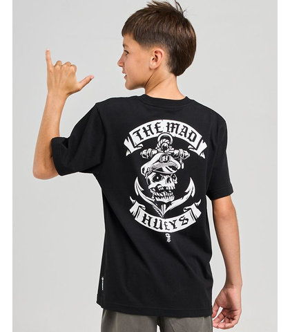 MAD HUEYS BOYS SAILOR ACHOR S/S TEE - BLACK