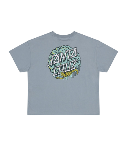 SANTA CRUZ BOYS BRAIN DOT CONTRE S/S TEE - SLATE