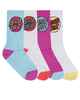 SANTA CRUZ GIRLS OTHER DOT CREW SOCK 4 PACK - AQUA / PINK / WHITE