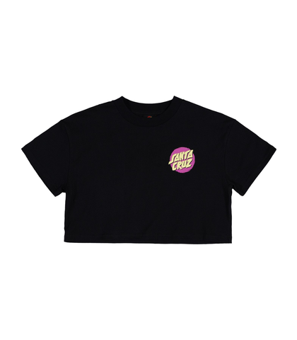 SANTA CRUZ GIRLS STYLE DOT S/S CROP TEE - OFF BLACK