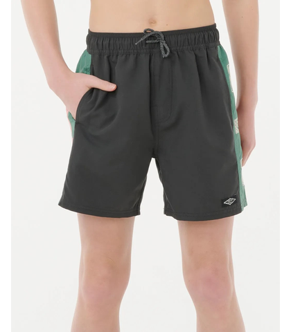 RIPCURL BOYS TRIPICAL DAZE PANEL VOLLEY BOARDSHORT - WASHED BLACK