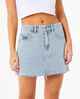 RIPCURL LADIES TABBY DENIM MINI SKIRT - VINTAGE BLUE