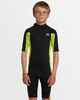 BILLABONG BOYS 2MM FOIL BACKZIP SPRINGSUIT - FLURO LIME