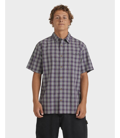 BILLABONG MENS MOGAL S/S DRESS SHIRT - DEEP PURPLE