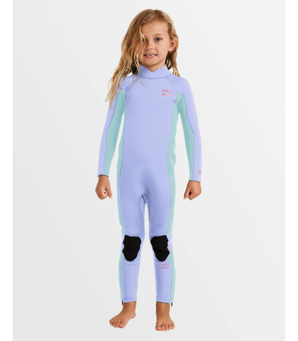 BILLABONG TODDLERS 3/2 FOIL BK ZIP STEAMER - COSMIC BLUE