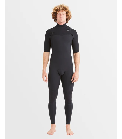 BILLABONG MENS 2MM REVOLUTION NATURAL S/S CHESTZIP STMR - BLACK