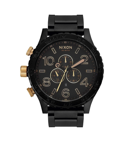 NIXON 51-30 CHRONO SS WATCH - MATTE BLACK / GOLD 