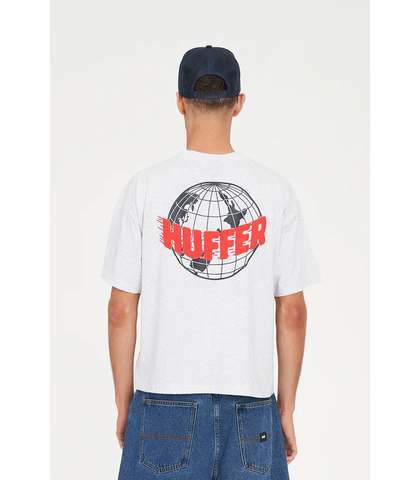 HUFFER MENS BLOCK CROP TEE - AIRHUFFER - SILVER MARLE