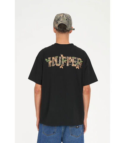 HUFFER MENS BLOCK TEE - WOODY - BLACK