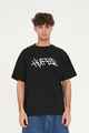 HUFFER MENS BLOCK TEE - WAVES - BLACK