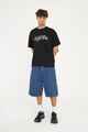 HUFFER MENS BLOCK TEE - WAVES - BLACK