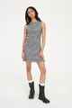HUFFER LADIES ROONEY GIGI SHIRRED DRESS - BLACK/ CHALK