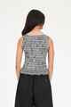 HUFFER LADIES ROONEY GIGI SHIRRED TOP - BLACK / CHALK
