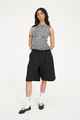 HUFFER LADIES ROONEY GIGI SHIRRED TOP - BLACK / CHALK