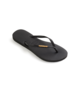HAVAIANA'S SLIM LOGO METALLIC JANDAL - BLACK / GOLD