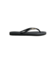 HAVAIANA'S SLIM LOGO METALLIC JANDAL - BLACK / GOLD