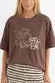 RHYTHM LADOES KAI OVERSIZE TEE - CHOCOLATE