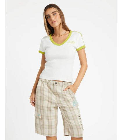 BILLABONG LADIES NO DOUBT SHORT - GREEN ASH