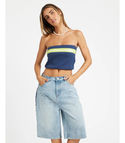BILLABONG LADIES BILLA RULE DENIM JORT - ATLANTIC DEEP