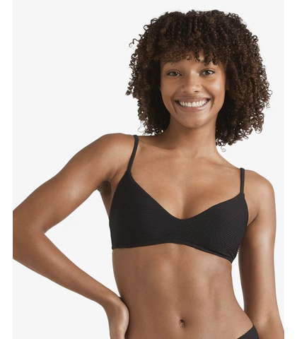 BILLABONG LADIES TANLINES V BRALETTE BIKINI TOP - BLACK