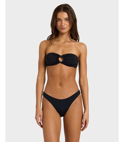 ROXY LADIES SD BEACH CLASSICS RING BANDEAU BIKINI TOP - BLACK