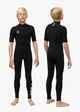 VISSLA BOYS 2MM 7 SEAS CHEZT ZIP S/S STEAMER - BLACK