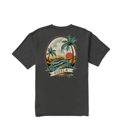 VISSLA MENS CAPTAIN PERMIUM ORGANIC POCKET TEE - PHANTOM