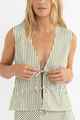 RHYTHM TIE FRONT FASHION TOP - ALOE 