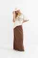 RHYTHM LADIES NADIA BIAS CUT MAXI SKIRT - CHOCOLATE 