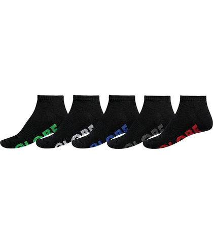 GLOBE STEALTH ANKLE SOCK 5 PACK - BLACK SIZE 7-11