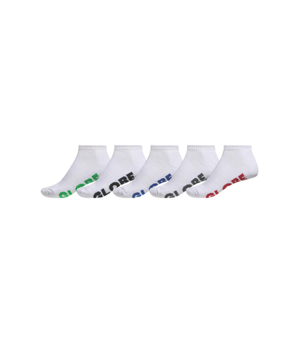 GLOBE STEALTH ANKLE SOCK 5 PACK - WHITE SIZE 7-11