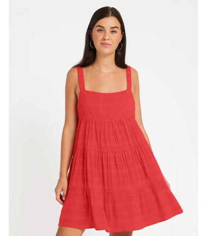 VOLCOM LADIES VIPER MINI DRESS - RED