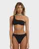BILLABONG LADIES LAURA TWISTED SUN 1 SHOULDER BIKINI TOP - BLACK