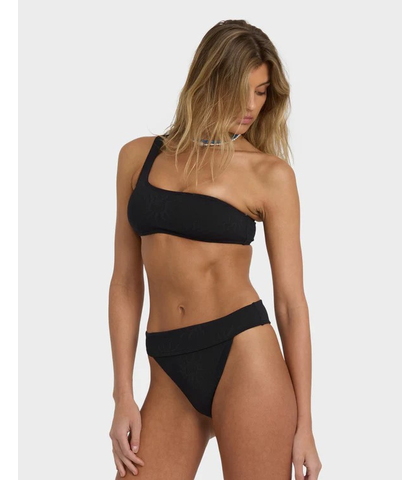 BILLABONG LADIES LAURA TWISTED SUN ARUBA BIKINI BOTTOM - BLACK PEBBLE