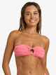 ROXY LADIES SD BEACH CLASSICS RING BANDEAU BIKINI TOP - BUBBLEGUM