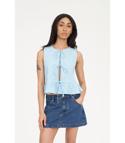 HUFFER LADIES CATALINA BOW TOP - BLUE / CHALK