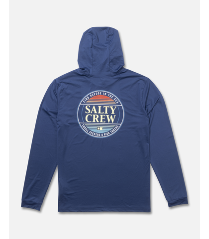 SALTY CREW MENS SIMPLE FADE HOODED SUNSHIRT -TRUE NAVY