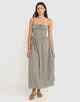 RHYTHM LADIES ANTIBES PLAID MIDI DRESS - OLIVE
