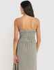 RHYTHM LADIES ANTIBES PLAID MIDI DRESS - OLIVE