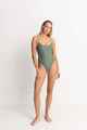 RHYTHM LADIES CLASSIC MINIMAL ONE PIECE SWIMSUIT - OLIVE