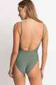 RHYTHM LADIES CLASSIC MINIMAL ONE PIECE SWIMSUIT - OLIVE