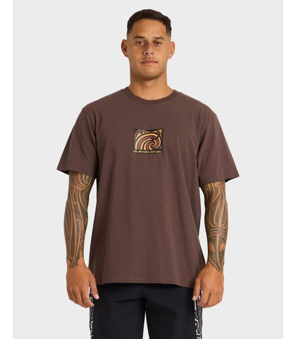 QUIKSILVER TAKARANGI TEE - CHOC BROWN
